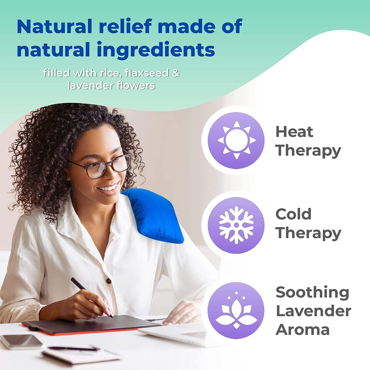 My Heating Pad Microwave Heating Pad - Moist Microwavable Heating Pads for Joints and Muscles Relief - Microwave Hot Pack Heat Pad for Cramps - Chilled or Heated Pad Therapy - Purple Unscented