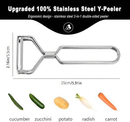 Potato Peelers for Kitchen, 2 Pcs, Just Like Mom's old steel Peeler | for Swivel,Metal,Original,Vegetable,Carrot,left and right handed