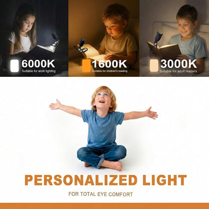 Rechargeable Kids Book Light, Cute Bookmark Reading Light for Kids, Dimmable Portable LED Book Light for Reading in Bed, Eye-Caring Bedtime Reading Lamp for Children & Travel, Brown