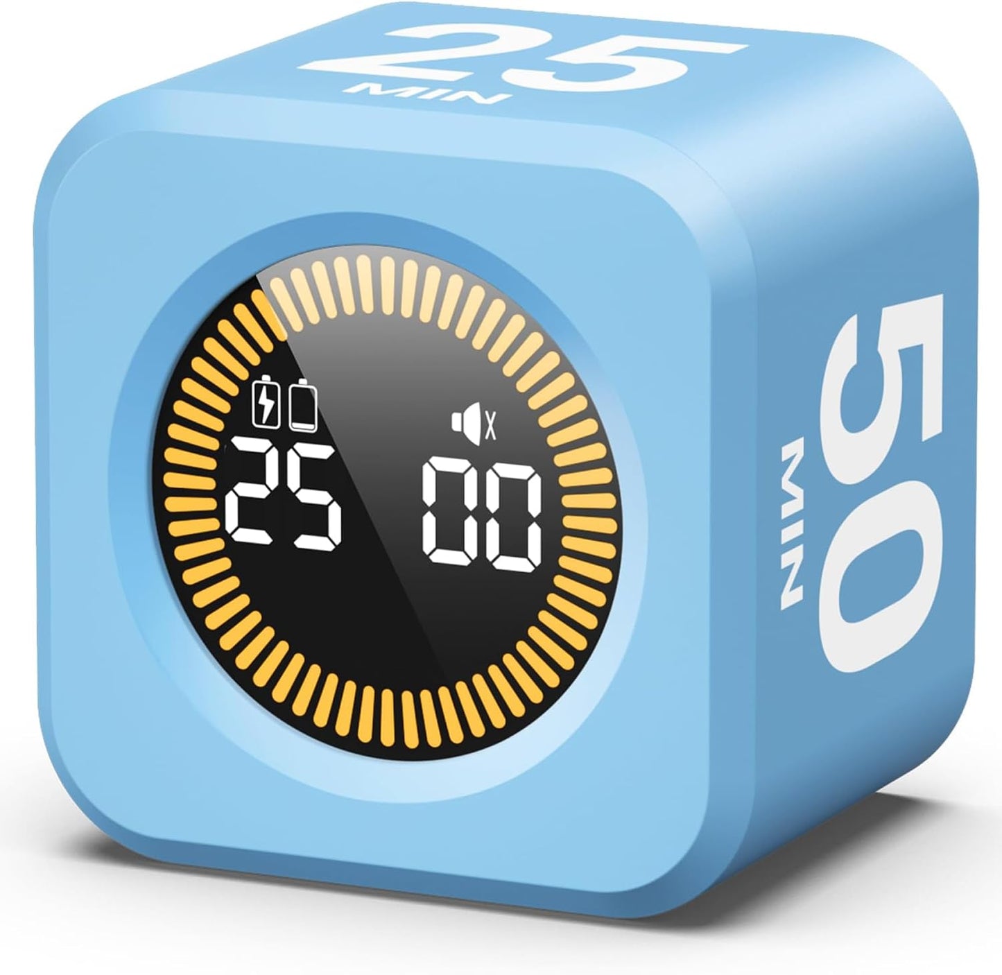 KADAMS Pomodoro Timer – Visual Cube with 5/10/30/60 Min Presets, LED Countdown Ring & Count Up Mode, Silent Flip Productivity Timer for Study, Classroom, Office, Cooking (Green 5-10-30-60 min)