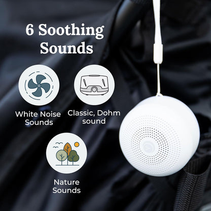 Yogasleep Travel Mini Portable White Noise Sound Machine, 6 Soothing Sounds, Volume Control, Dimmable Night Light, Sleep Therapy for Adults & Baby, USB Rechargeable, Lanyard Included