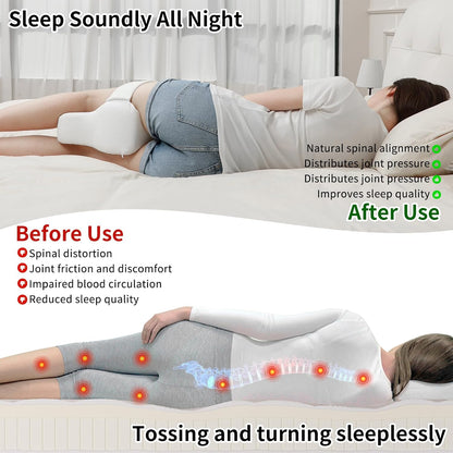 Pregnancy Knee Pillow for Side Sleepers with Strap, Memory Foam Leg Pillow for Sciatica Pain Relief, Hip & Back Support, Alignment Cushion for Pregnant Women, Post Surgery Leg Elevation (Gray)