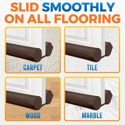 Comfyanno Under Door Draft Stopper - Bottom Door Gap Filler & Seal - Fits 30” to 36” Door, Double Side Block Noise, Sound, Air, Bugs, Dust, Easy to Install, No Adhesive, Black
