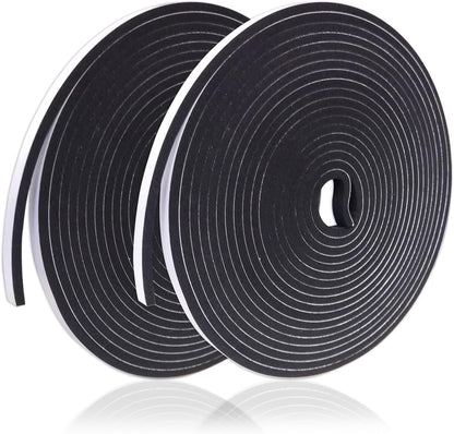 Weather Stripping Foam Tape 2 Rolls (1/2 in x 1/8 in x 16.4FT), Self Adhesive Door Seal for Small Gaps, Window Insulation, Draft Stopper Foam Strip Total 32.8 FT