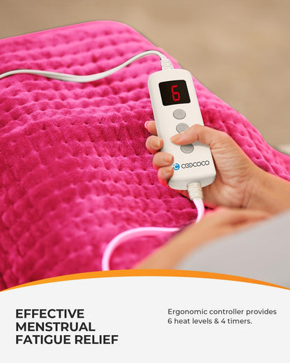 CooCoCo FSA Eligible 17 x 33 in Large Heating Pad, Foot Warmer, Black