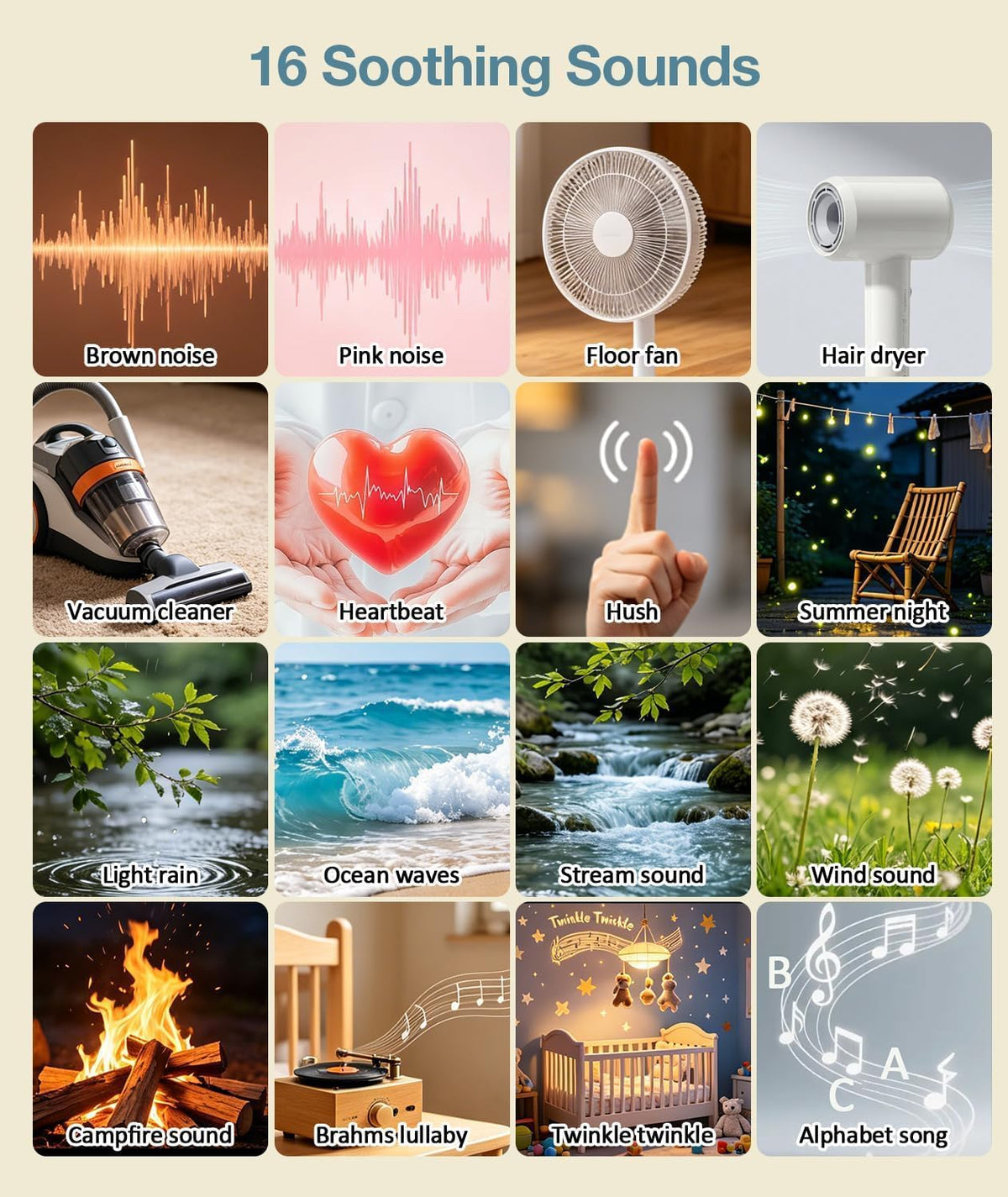 Portable Baby Sound Machine and Shusher for Newborns and Travel