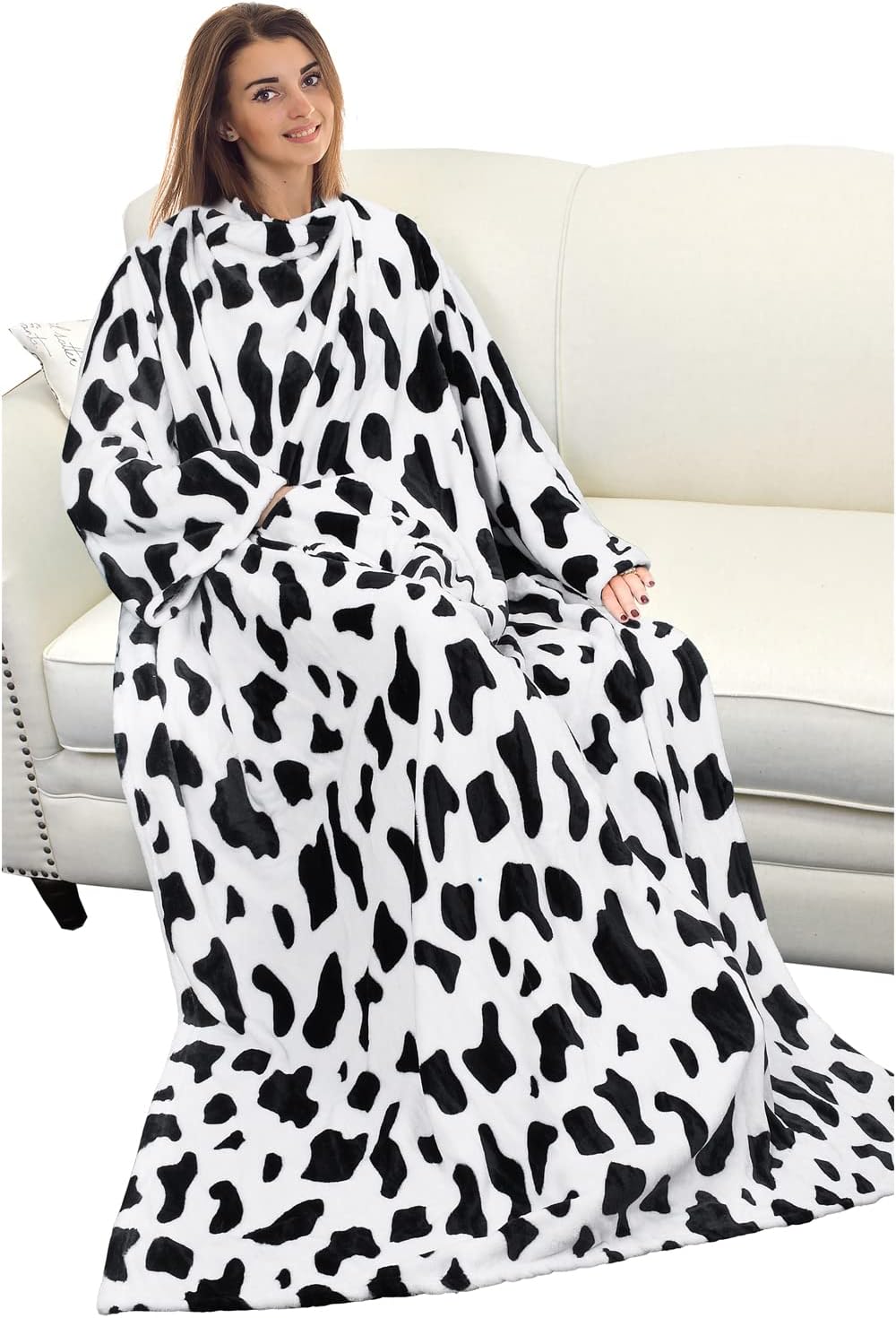 Catalonia Wearable Blanket with Sleeves for Women & Men, Fleece Wrap Throw | Cozy Sleeve Design for Hands-Free Comfort, Perfect for Reading, TV Time & Relaxing, Christmas & Birthday Gift