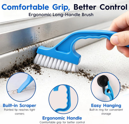 Window Track Cleaning Tools, 15 Pcs Sill Cleaner Brush for Window/Door Tracks, Sliding Doors, Tile Lines, AC Vents & Keyboards