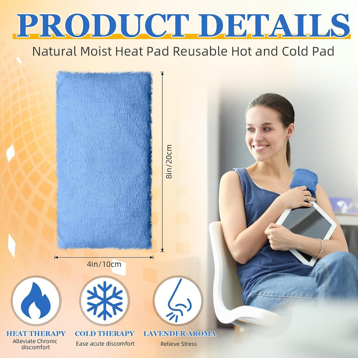 Cozypower Mini Heating Pad Microwavable Hot Cold Pack Reusable,Pink