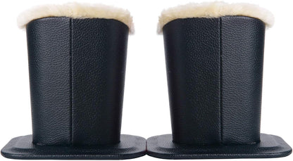 Siveit Plush Lined Eyeglass Holder, PU Leather Eyeglass Case, Anti-Scratch Glasses Storage Organizer for Desk Office Nightstand,2 Packs (Black, Navy)
