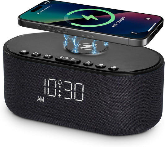 Odokee Sound Machine Alarm Clock for Bedrooms with Wireless Charging - Putty