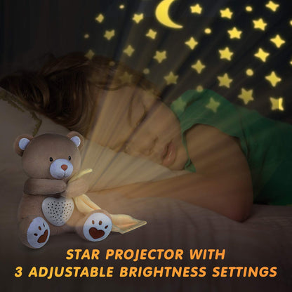 BEREST A13 White Noise Machine & Baby Sleep Soother with 15 Soothing Sounds & Projector Night Light Music Box, Cry Sensor, Rechargeable, Portable for Newborns, Toddlers, Attaches to Crib