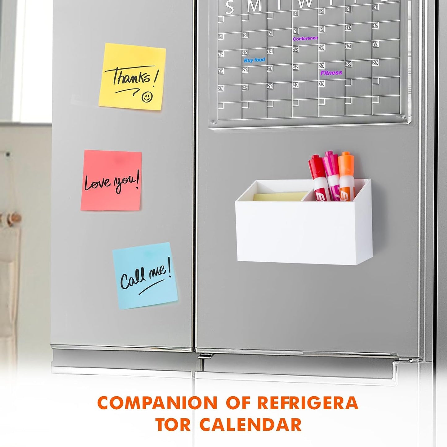 BEYGORM Magnetic Dry Erase Marker Holder for Whiteboard & Refrigerator | Non-slip Acrylic Pen Holder for Classroom, Fridge Magnet, Locker Organizer Accessories, Teacher & School Supplies(Black)