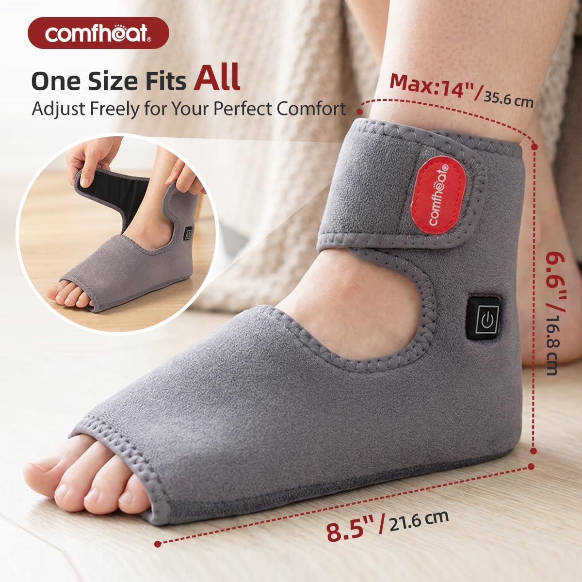 Cordless Foot Heating Pad for Plantar Fasciitis Foot Pain Relief