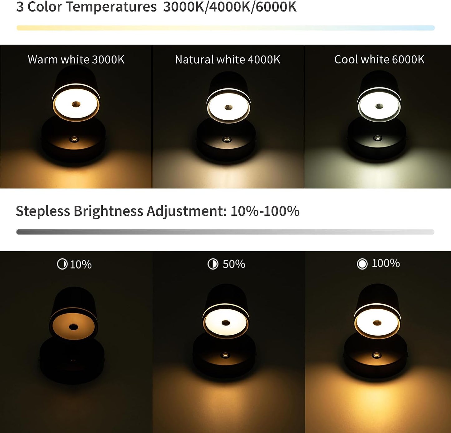 Aisilan LED Plug in Wall Sconce with Touch Dimmable Control Adjustable Wall Mounted Lamp Angle Anti-Glare Matte White Aluminum Bedside Reading Wall Lights for Bedroom Living Room
