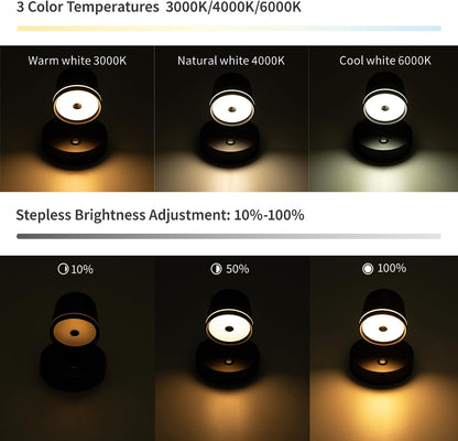 Aisilan LED Plug in Wall Sconce with Touch Dimmable Control Adjustable Wall Mounted Lamp Angle Anti-Glare Matte White Aluminum Bedside Reading Wall Lights for Bedroom Living Room