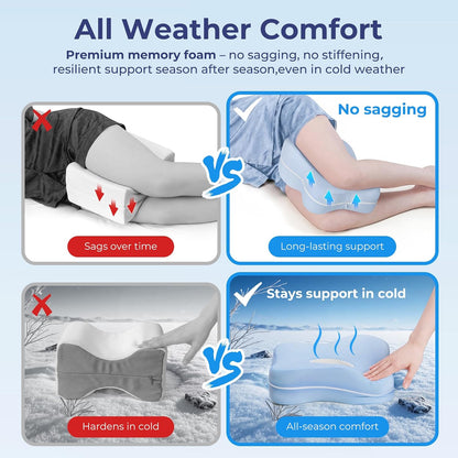13" Extended-Length Knee Pillow for Side Sleepers with Full Thigh Support