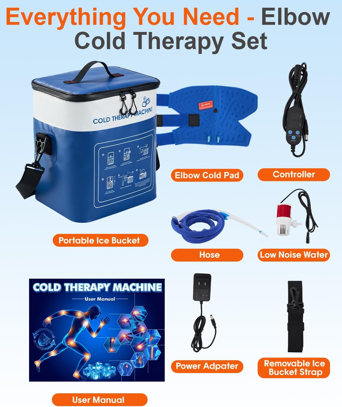 JOBYNA Leakproof Cold Therapy Knee Pad – Compatible Exclusively Ice Therapy Machine, Continuous Circulating Ice Knee Wrap for Post-Surgery Recovery, ACL, Meniscus Tear – No Gel Replacement Pad