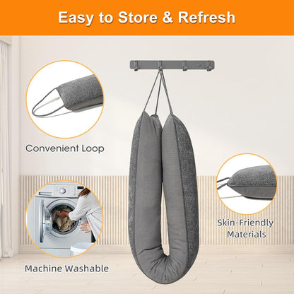 Weighted Door Draft Stopper, Grey, 32inch | Under Door Noise Blocker, Front Door Insulation, Weatherproof Strip, Energy Efficient