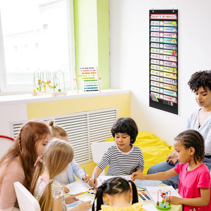REGELETO X-Large Visual Schedule Chart for Students Chore with 92 Pieces Behavior Cards, Visual Behavioral Routine Chart for Students, Daily Schedule Board Learning Planners for Home School (X-Large)