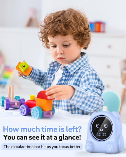 Visual Timer for Kids, 100 Min, Rechargeable Countdown Timers, Adjustable Sound Alert, Adjustable Brightness, Productivity Timers for ADHD, Silent Operation, Desk Time Management Tool for Toddler