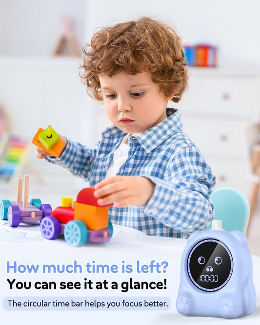Visual Timer for Kids, 100 Min, Rechargeable Countdown Timers, Adjustable Sound Alert, Adjustable Brightness, Productivity Timers for ADHD, Silent Operation, Desk Time Management Tool for Toddler