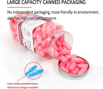 LYSIAN Foam Ear Plugs for Sleep, 60 Pairs, 38dB SNR, Purple