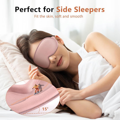 Sleep Mask for Side Sleeper Women Men, Eye Mask for Sleeping Light Blocking, 3D Contoured Cup Sleeping Mask, Soft Breathable Sleep Eye Mask with Adjustable Elastic Strap for Travel (Pastel Blue)