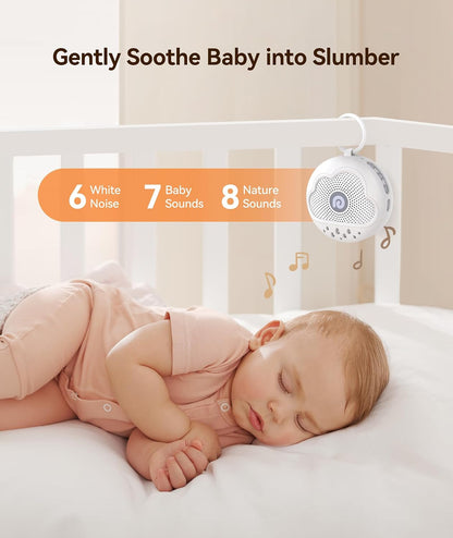 Dreamegg White Noise Machine - Portable Sound Machine Baby with Safe Silicone Cover, Features Powerful Battery, 21 Soothing Sound, Noise Canceling for Sleeping, Baby Registry Gift, Nursery, Travel