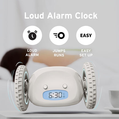 CLOCKY Alarm Clock on Wheels – Loud Rolling Alarm Clock for Heavy Sleepers