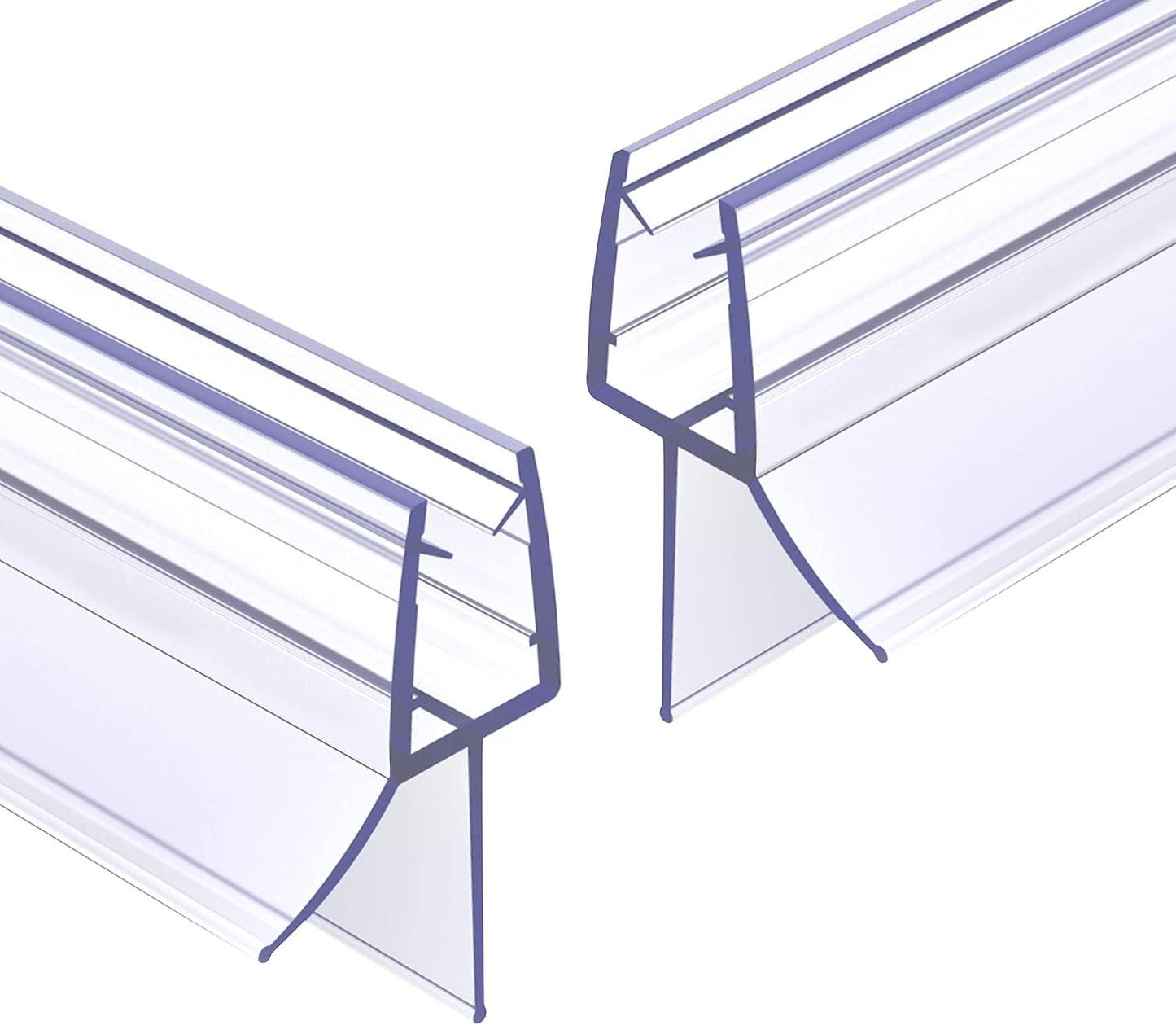 Shower Door Bottom Seal 2-Pack, 36"(914mm) Long PVC Strips with Drip Rail for 5/16"(8mm) Glass Door, Prevent Water from Spilling and Keeps The Room Clean