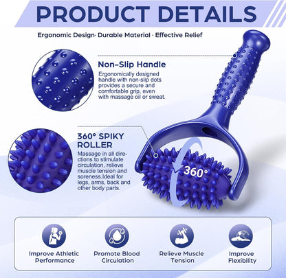 Lurrose Handheld Spiky Massage Ball Roller for Deep Tissue Release | Myofascial Release, Fascia Release Tool for Neck, Back, Leg & Deep Tissue Massage, Body Relaxation, Muscle Pain Relief