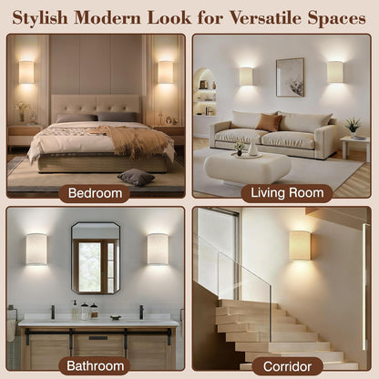 Battery Operated Rechargeable Wall Sconce Set of Two with 10000mAh Battery