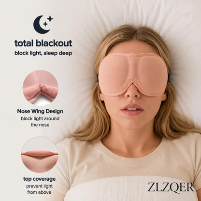 Ultra-Thin 3D Sleep Mask for Side Sleepers Women Men, Contoured Eye Mask for Lash Extensions, Light Blocking, Soft Breathable Lightweight Eye Mask for Sleep, Travel, Meditation,Airplane (Black)