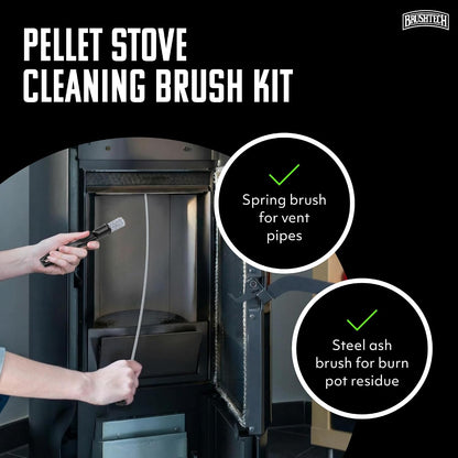 BRUSHTECH – Brushtech – Pellet Stove Cleaning Brush for 3" Vent Pipes Kit - Black