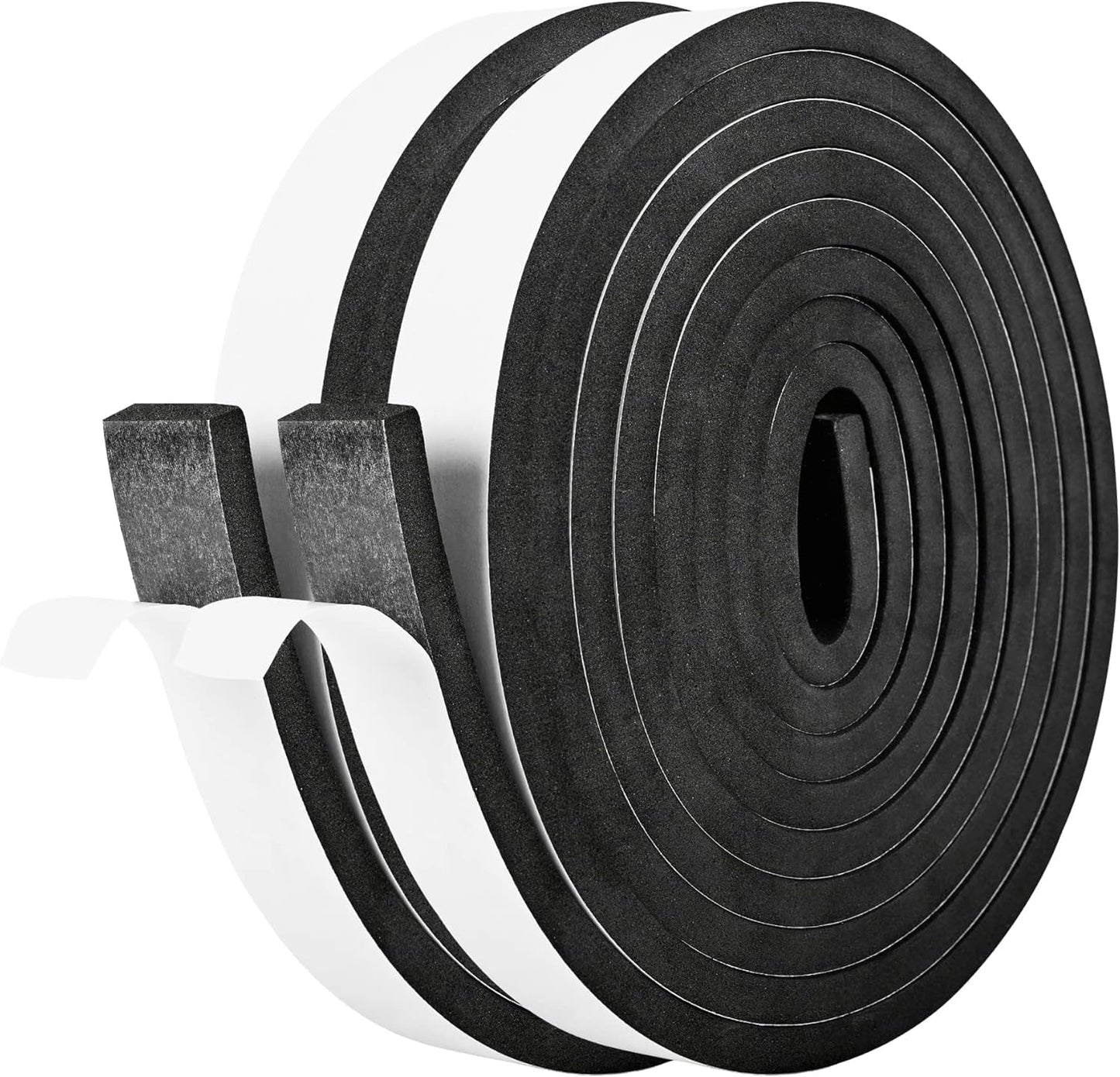 Kikerike Self Adhesive Foam Tape Weatherstrip 1/2In x 1/4In x 42Ft High Density Foam Insulation Strips Seal Weather Stripping with Strong Adhesive for Door and Window Sound Isolation Soundproofing