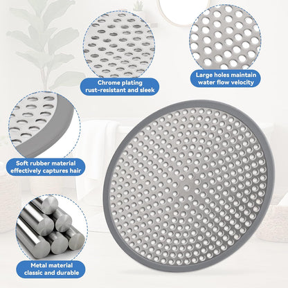 Shower Drain Hair Catcher,4.72",Hair Catcher for Bathroom Drain,Tub,Sink | Shower Drain Cover Protector,Easy Installation Clean,Prevents Clogged For Bathroom Shower Drain,Bathtub,Sink