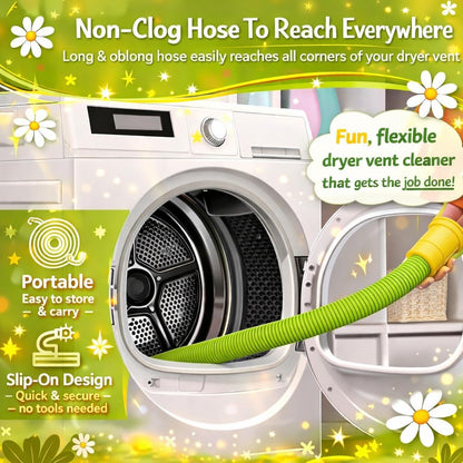 Dust Daisy Slip-On Dryer Vent Cleaner Kit, 30" Long | Vacuum Hose Attachment, Universal Connector, Lint Remover, Fits Most Vacuum Cleaners