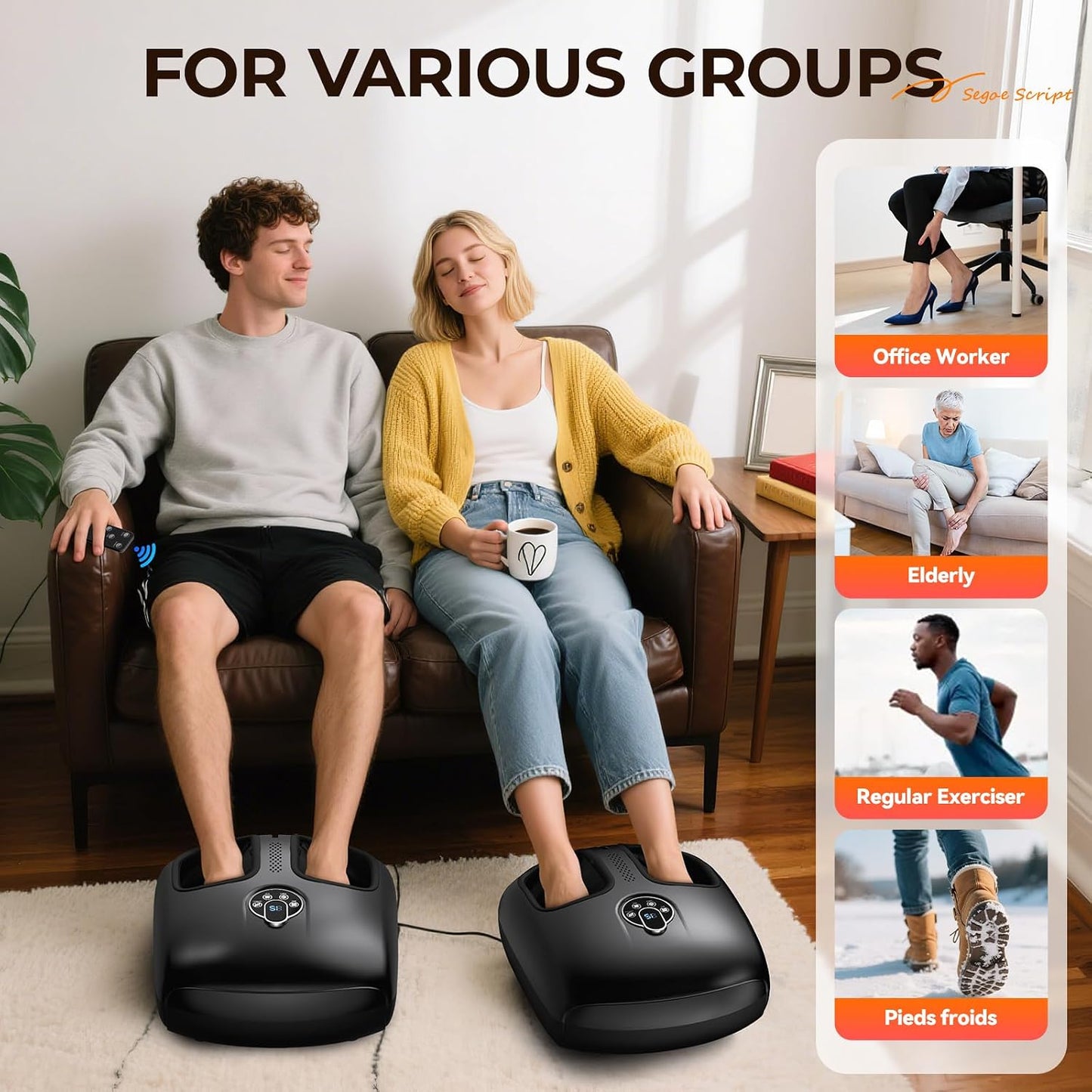 Foot Massager with Heat, 4 Modes & Vibration & Compression & Rolling for Feet Toes Relief, Electric Shiatsu Foot Massager with Remote, Fits Up to Men's Size 12, Gift for Women Men Father's Day