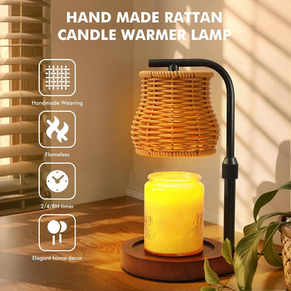Candle Warmer Lamp with Timer & Dimmer- Electric Wax Melt Warmer with Adjustable Height for Scented Candles, Home Décor Fragrance and House Warming Birthday Gifts for Women Mom