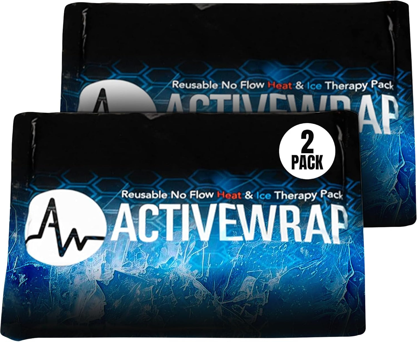 ActiveWrap Ultra Flex Ice & Heat Pack, Large (7" x 10") – Gel Ice Packs Reusable for Knee & Shoulder, Hot & Cold Therapy, Flexible No-Flow Gel, Includes Nylon Protective Pouch (2 Count)