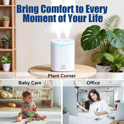 Humidifiers for Bedroom, 2.0L Cool Mist Humidifier for Plants & Home