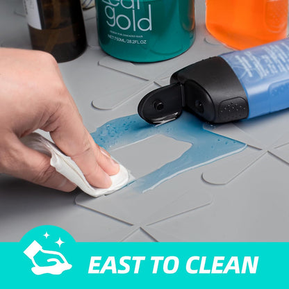 Waterproof Under Sink Mat 34" x 22", Silicone Mat Kitchen liner | BPA-Free Silicone Tray with Raised Lip Protect Cabinets from Leaks, Versatile Home Organizer for Bathroom, Pets, Boots, Floor