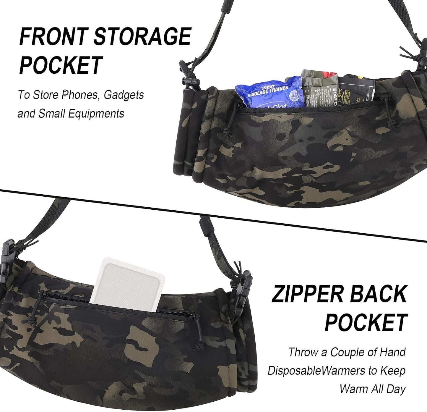 Tactical Hand Warmer,Portable Drop Hanger Waist Handwarmer Pouch for Hunting Golf Camping Fishing, Hiking, Football Winter Outdoor Field Survival.