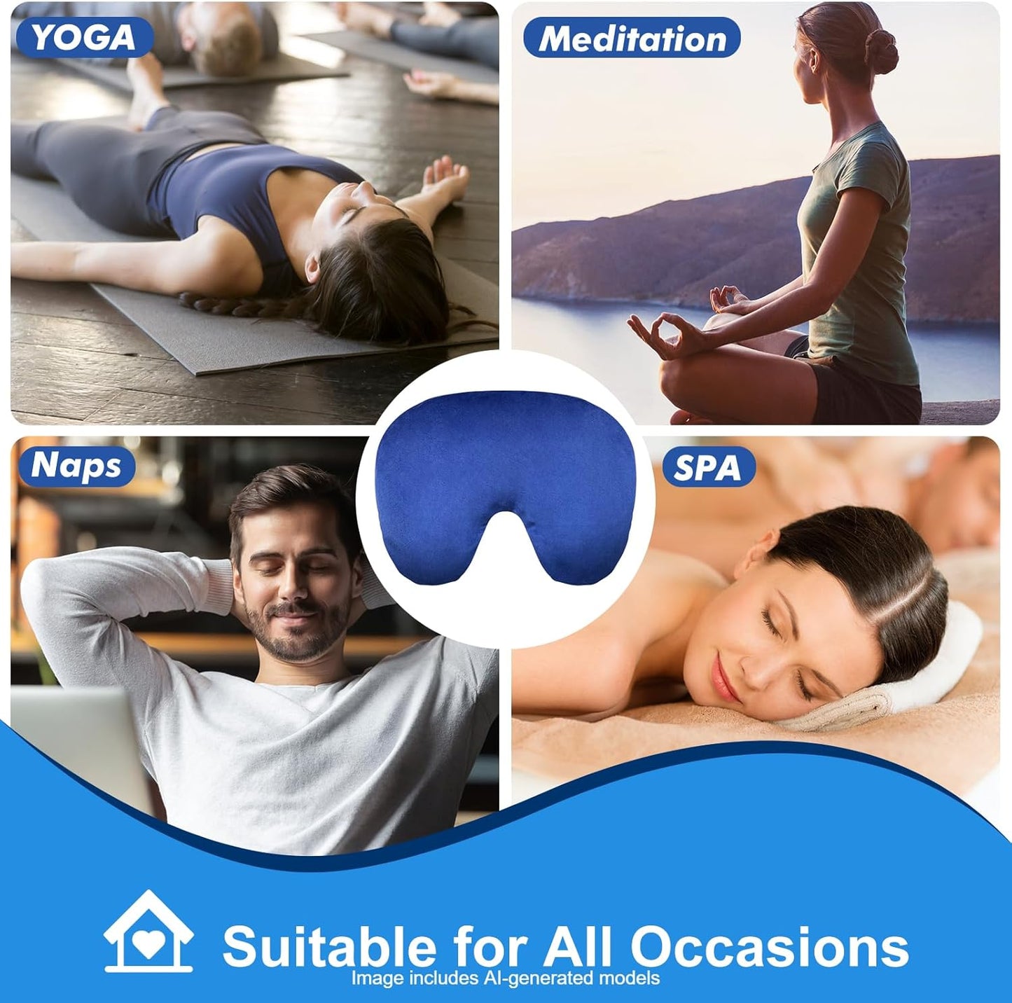 Atsuwell Sinus Mask Microwavable, Heated Eye Masks for Dry Eyes, Pink | Sinus Relief Mask, Warm Cold Compress for Face Eye Fatigue, Unscented Flaxseed Moist Heat, Weighted Eye Mask for Sleeping