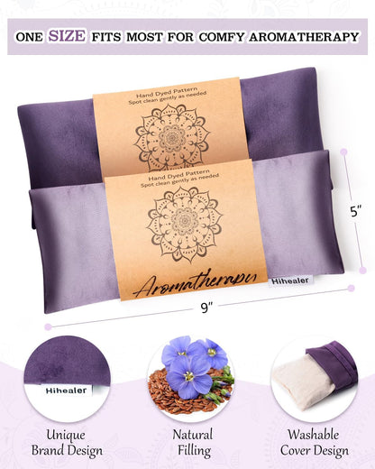 Relaxation Gifts for Women, Weighted Eye Mask for Sleeping, Yoga, Spa, Meditation, Lavender Eye Pillow Heated for Headache, Sinus & Dry Eyes Relief, Moist Heat Mask, Birthday Gifts for Mom (Purplex4)