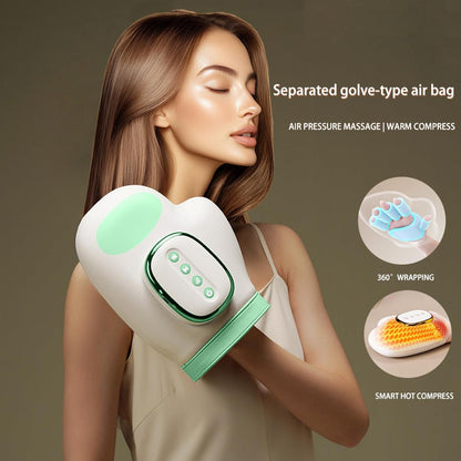Neck and Shoulder Massager,Portable Shiatsu Back Massage Hand-Shaped Deep Tissue 4D Kneading Massager with Heat for Pain Relief and Muscle Relax,Gifts for Women Men,(Green)
