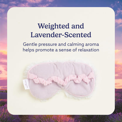 warmies Microwavable Eye Mask for Warmth & Comfort - Heating & Cooling Compress for Calming Relaxation - Weighted & Heated Eye Mask with Scented Lavender for Sleeping - Snowy