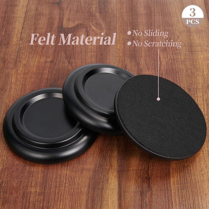 Piano Caster Cups Grand Piano Caster Cups Piano Leg Hardwood Cups Pads for Grand Piano (Wood Black, Set of 3)