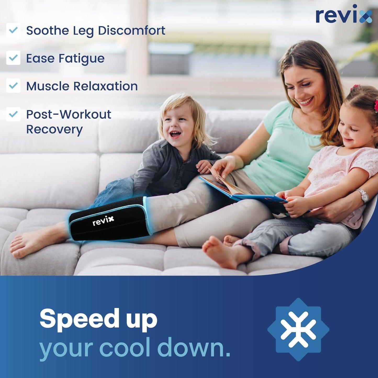 REVIX Shin Ice Pack Reusable Leg Ice Pack Wrap, Shin & Calf Ice Pack Wrap | Cold Therapy Compression Sleeve for Calf, Elbow, Arm and Knee Discomfort, Shin Splints Relief Ice Pack, 360° Full Coverage